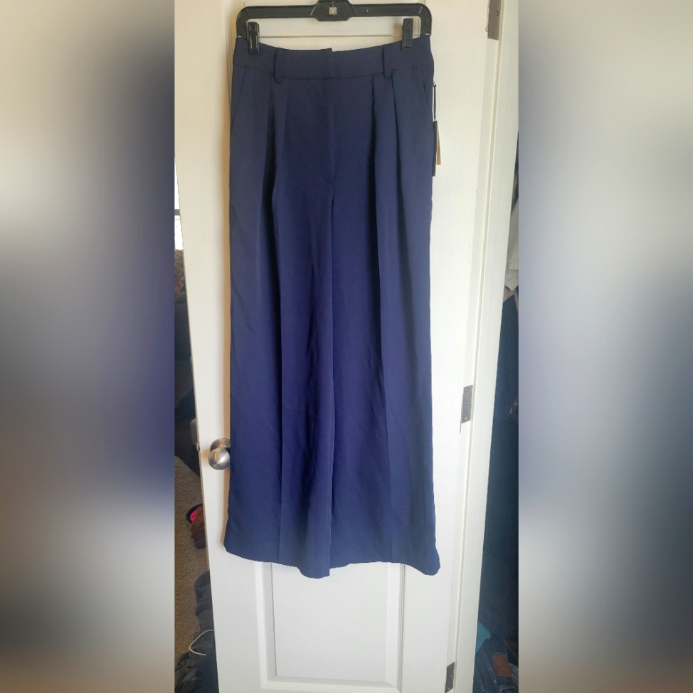 Nordstrom Halogen Brand Classic Navy Womens Pleated Slacks Nwt Rv89